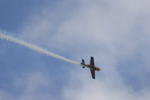 MELBOURNE, AUSTRALIA - MARCH 29: Emma McDonald performs aerobatics in a Matt Hall Racing Red Bull plane at the Australian International Airshow at Avalon Airport on March 29, 2025 in Melbourne, Australia.