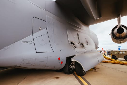 MELBOURNE, AUSTRALIA - MARCH 29: An A41-206 Royal Australian Air Force Boeing C-17A Globemaster III at the Australian International Airshow at Avalon Airport on March 29, 2025 in Melbourne, Australia.