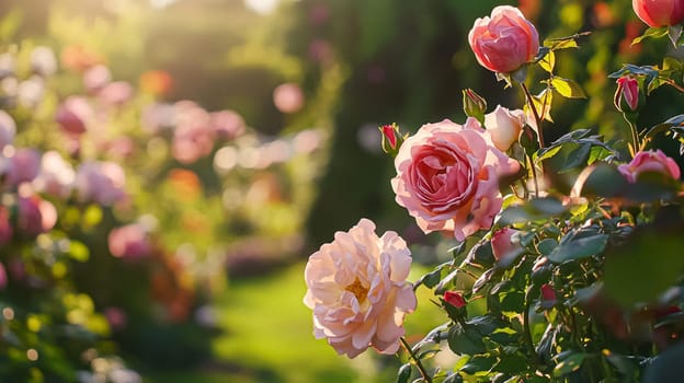 English rose garden, elegant floral archways, and serene countryside landscapes. Timeless charm, pastel hues, and romantic beauty create an enchanting outdoor retreat idea
