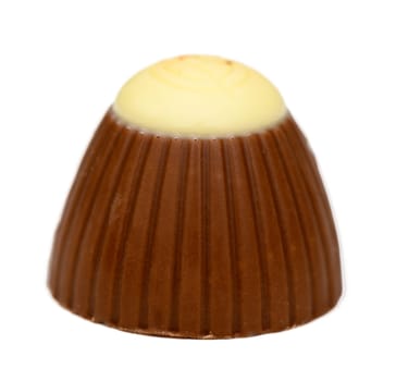 A beautifully crafted chocolate treat features a smooth white top nestled atop a textured dark brown shell, perfect for satisfying any sweet tooth and elevating treats.