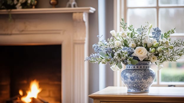 Floral arrangement with winter or early spring botanical plants and flowers idea