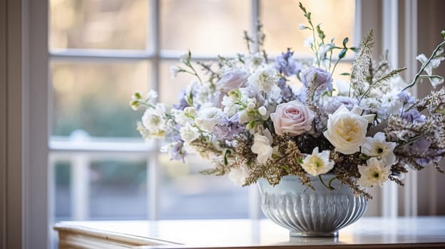 Floral arrangement with winter or early spring botanical plants and flowers idea