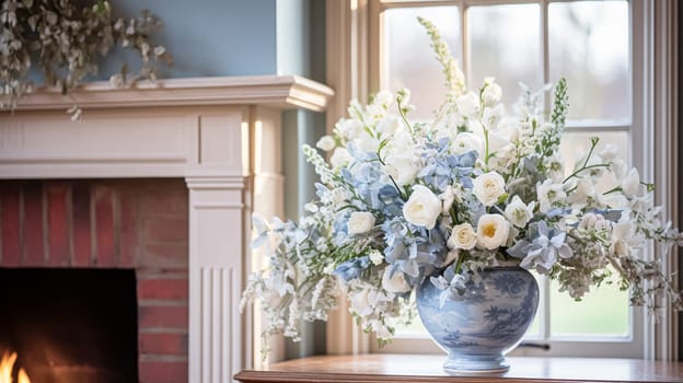 Floral arrangement with winter or early spring botanical plants and flowers idea