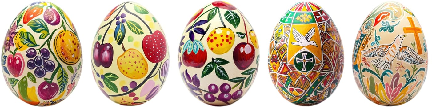 Colorful and uniquely decorated Easter eggs symbolize the joy of springtime and the spirit of celebration