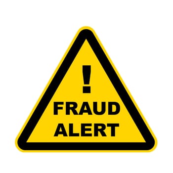 A fraud alert warning danger sign