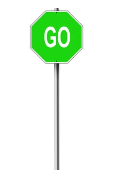 A go sign on a pole