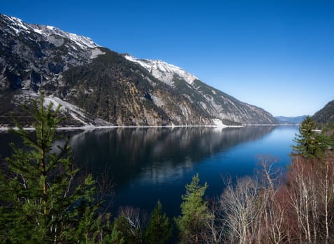 Landscape with the idyllic Lake Achensee in Austria