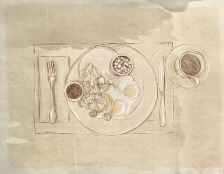 hand drawn illustrations portraits, animal objects and landscapes