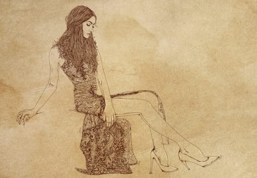 hand drawn illustrations portraits, animal objects and landscapes