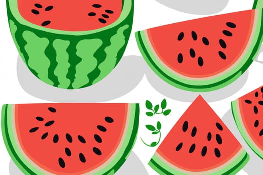 textured illustration with fresh pieces of watermelon