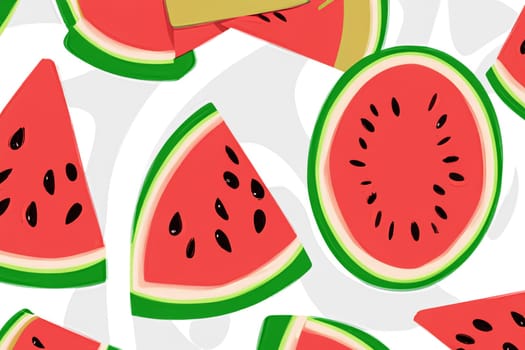 textured illustration with fresh pieces of watermelon