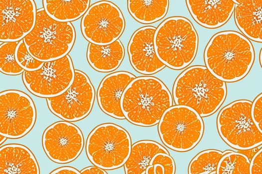 textured illustration with fresh orange fruits