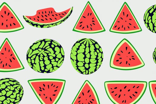 textured illustration with fresh pieces of watermelon
