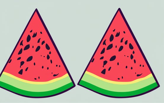 textured illustration with fresh pieces of watermelon