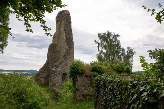 Kerpen, Germany - July 15, 2024: Panoramic image of old Schlossthal castle on July 15, 2024 in Eifel, Rhineland-Palatinate, Germany