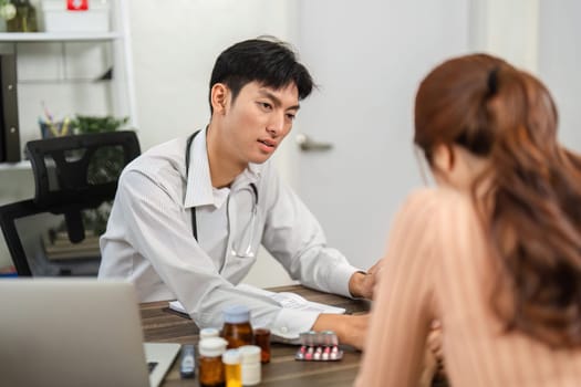 A healthcare professional attentively listens to a patient concerns while discussing her treatment plan in a calm and inviting environment.