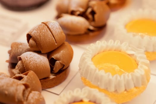 French chocolate cream tarte and tartlets lemons pie