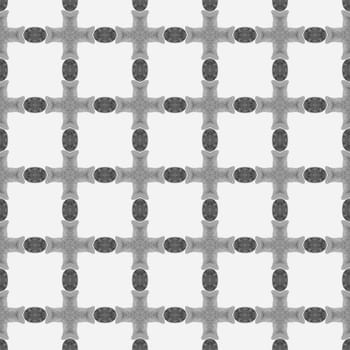 Watercolor summer ethnic border pattern. Black and white glamorous boho chic summer design. Textile ready grand print, swimwear fabric, wallpaper, wrapping. Ethnic hand painted pattern.