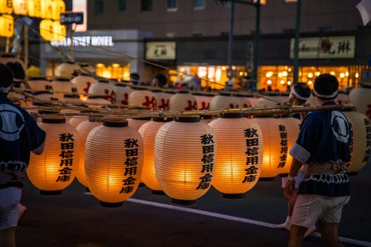 Akita kanto festival, august 2024, in Japan. High quality photo