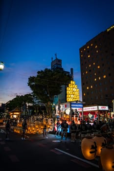 Akita kanto festival, august 2024, in Japan. High quality photo
