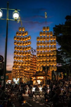 Akita kanto festival, august 2024, in Japan. High quality photo