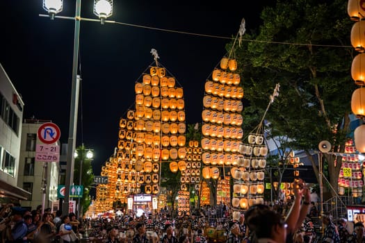 Akita kanto festival, august 2024, in Japan. High quality photo
