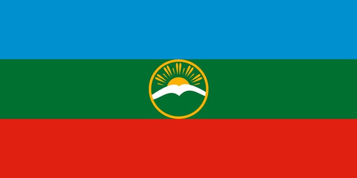 A Karachay-Cherkessia Russian Federation flag background