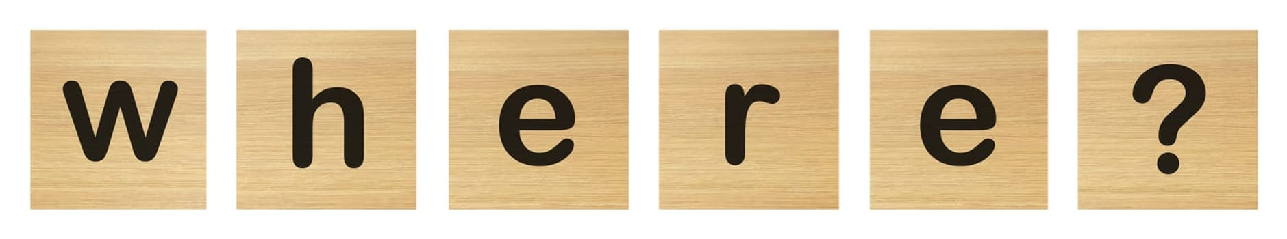 A where word with wood blocks on white