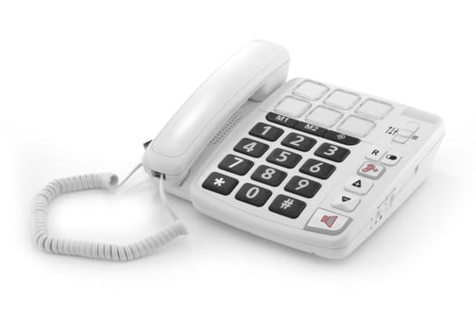 A telephone with large numbers for seniors elderly or disabled