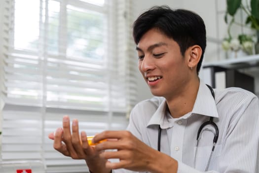A healthcare professional discusses medication options with a patient, providing essential information and ensuring understanding of treatment.