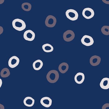 Hand drawn seamless pattern in trendy blue mauve colors. Simple modern comtemporary minimalist line brushstrokes, elegant purple mavy shapes in minimal design print, texture textile wrapping paper wallpaper ornament