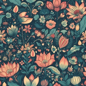 Beautiful elegant flower seamless pattern tile, created with generative AI