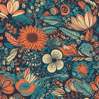 Beautiful elegant flower seamless pattern tile, created with generative AI