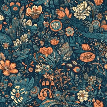 Beautiful elegant flower seamless pattern tile, created with generative AI