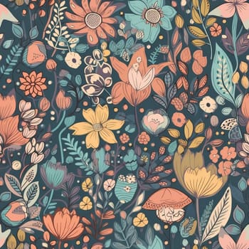 Beautiful elegant flower seamless pattern tile, created with generative AI