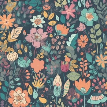Beautiful elegant flower seamless pattern tile, created with generative AI