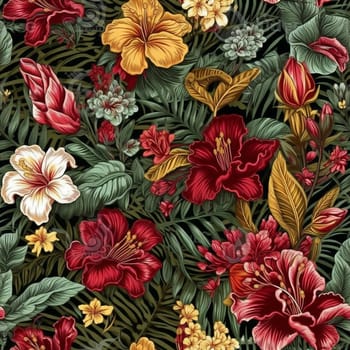 Beautiful elegant flower seamless pattern tile, created with generative AI