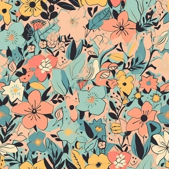 Beautiful elegant flower seamless pattern tile, created with generative AI