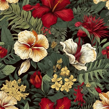 Beautiful elegant flower seamless pattern tile, created with generative AI