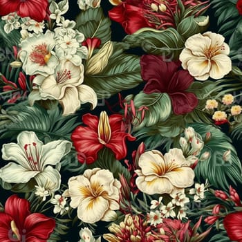 Beautiful elegant flower seamless pattern tile, created with generative AI