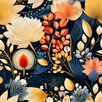 Colorful spring garden floral seamless pattern tile, created with generative AI