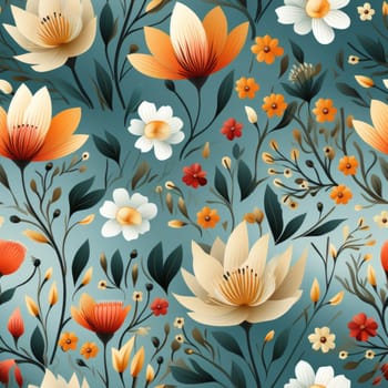 Decorative floral seamless pattern tile, created with generative AI