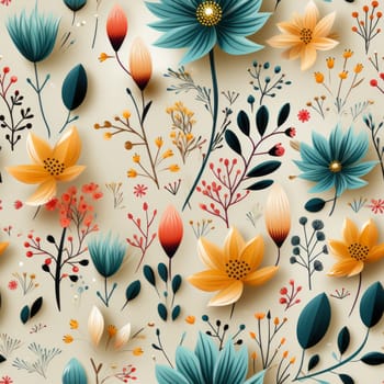Decorative floral seamless pattern tile, created with generative AI