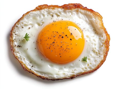 Golden yolk nestled in a sunny fried egg, dusted with aromatic spices, creating an enticing start to mornings or leisurely brunches.