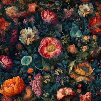 Beautiful elegant flower seamless pattern tile, created with generative AI