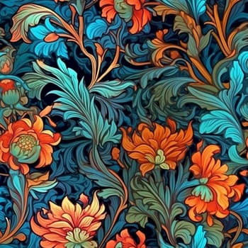 Beautiful elegant flower seamless pattern tile, created with generative AI