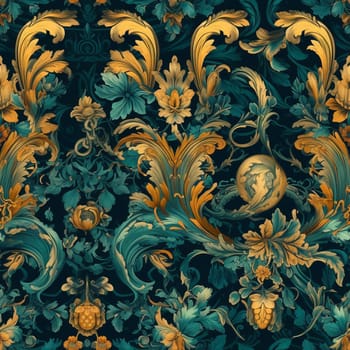Beautiful colorful rich jungle seamless pattern tile, created with generative AI