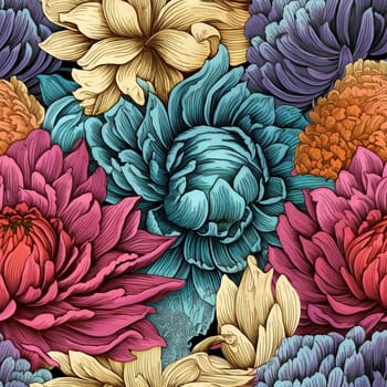 Beautiful elegant flower seamless pattern tile, created with generative AI