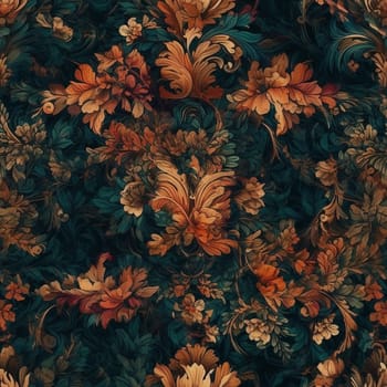 Beautiful colorful rich jungle seamless pattern tile, created with generative AI