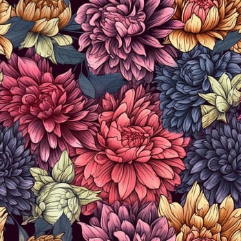 Beautiful elegant flower seamless pattern tile, created with generative AI